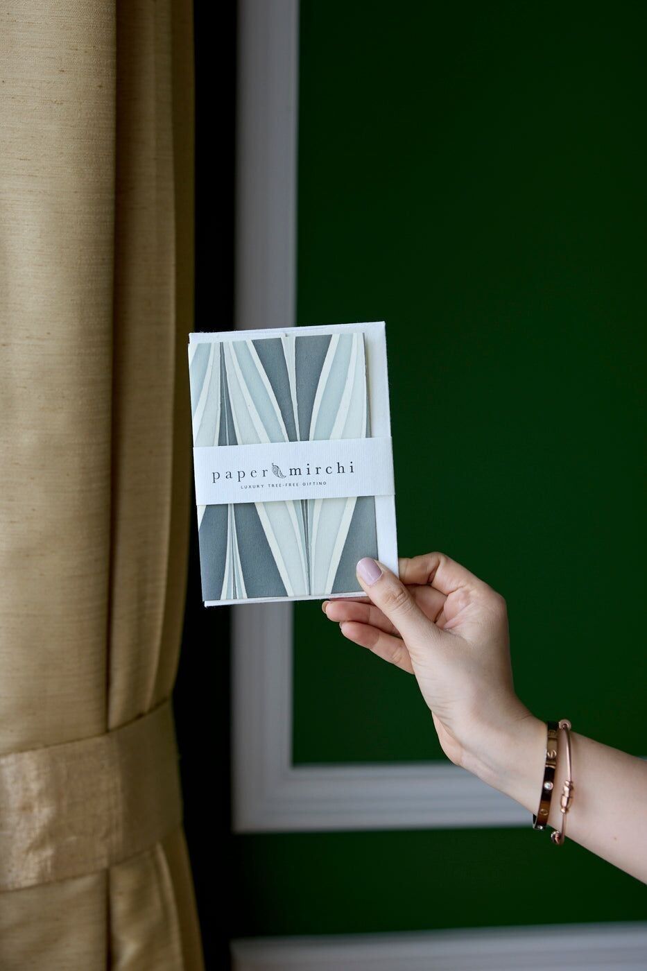 Handmarmorierte Grußkarte - Candy Stripes Stormy Night