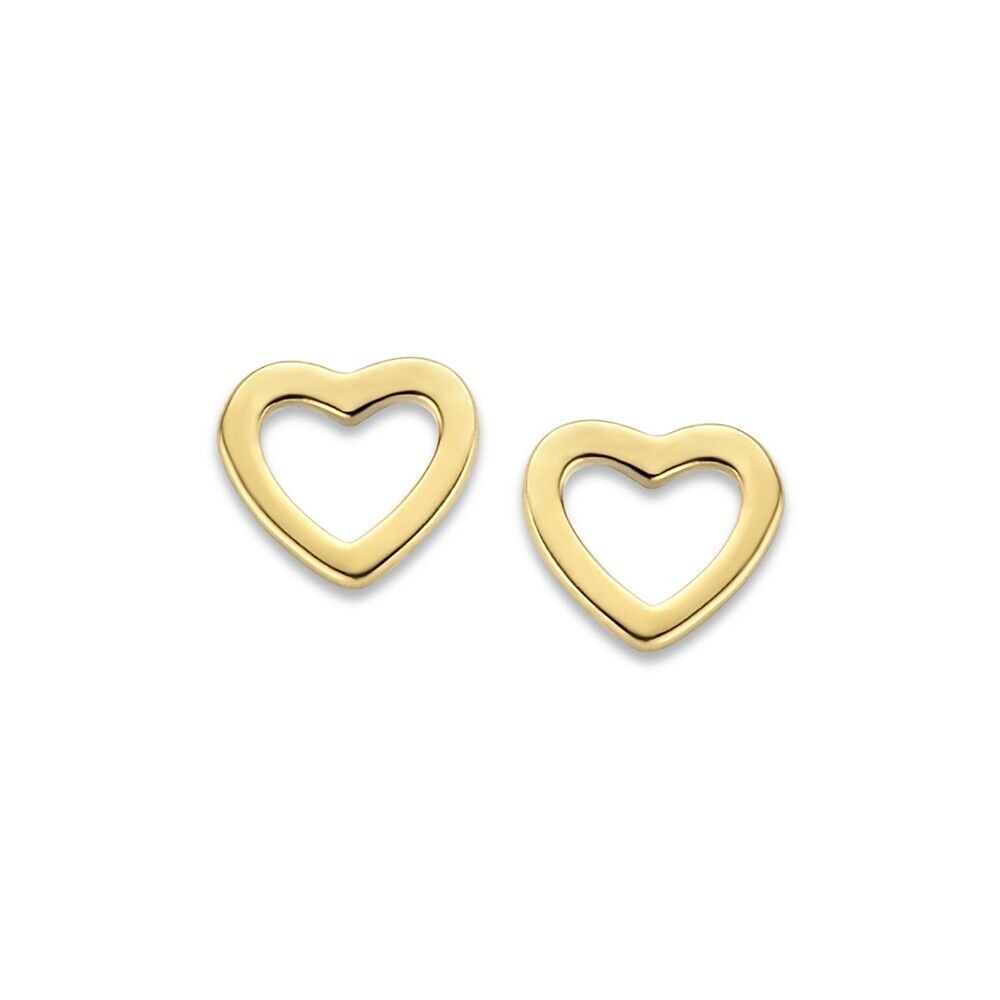 Orecchini in oro giallo 14K a cuore aperto