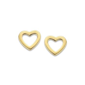 Boucles d'oreilles coeur ouvert en or jaune 14K 1