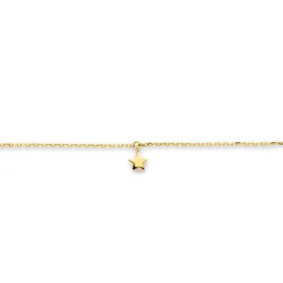 14K yellow gold bracelet star 18+1+1cm