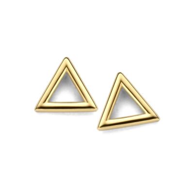 Boucles d'oreilles triangle ouvert en or jaune 14K