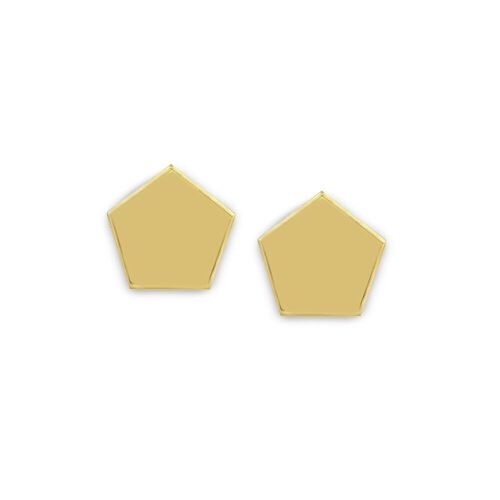 14K Yellow gold earrings hexagon