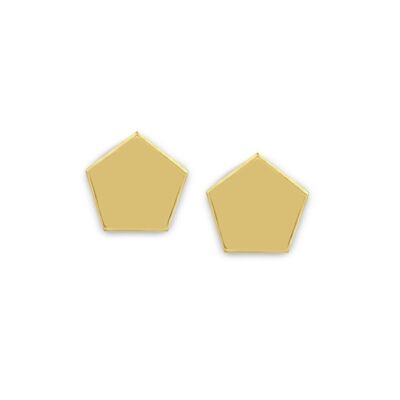 Boucles d'oreilles hexagone en or jaune 14K