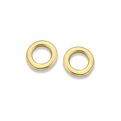 14K yellow gold earrings open circle