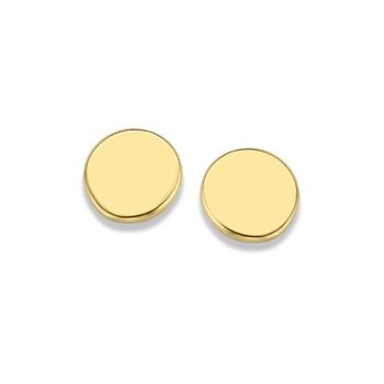 Boucles d'oreilles disque en or jaune 14K 1