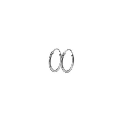 Silver hoop earrings 10mm rhodium plated