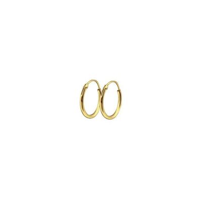 Silver hoop earrings 10mm gold plated