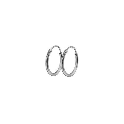 Silver hoop earrings 12mm rhodium plated