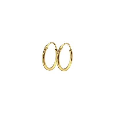Silver hoop earrings 12mm gold plated