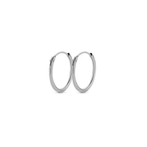 Silver hoop earrings 16mm rhodium plated