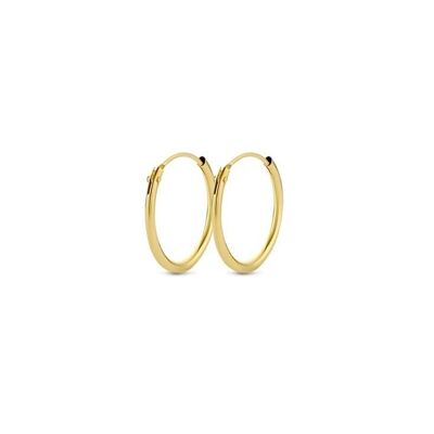 Silver hoop earrings 16mm gold plated