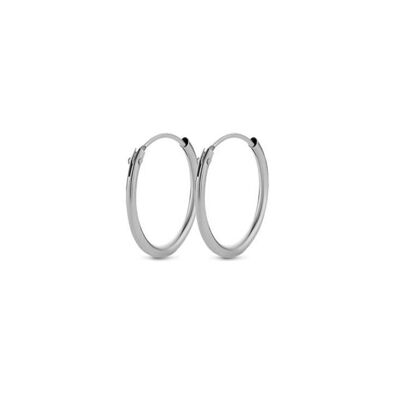 Silver hoop earrings 18mm rhodium plated