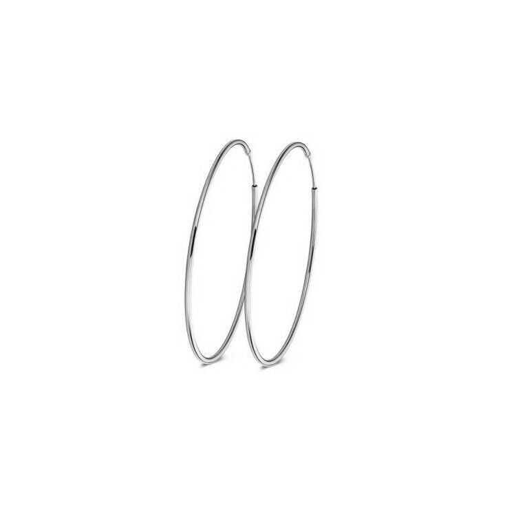 Orecchini a cerchio in argento 25mm rodiati