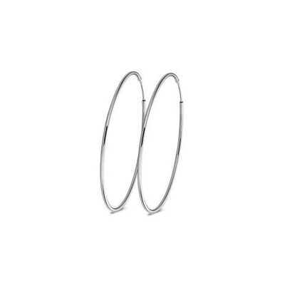 Silver hoop earrings 30mm rhodium plated