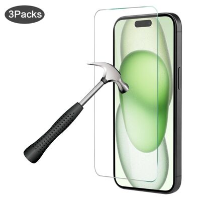 PACK DA 3 VETRI TEMPERATI PER IPHONE 15 PLUS