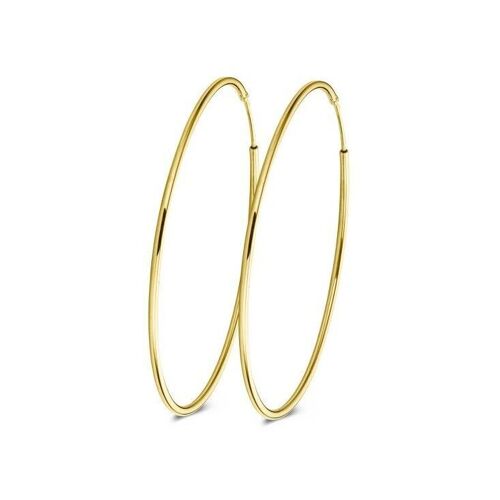 Silver hoop earrings 50mm gold plated