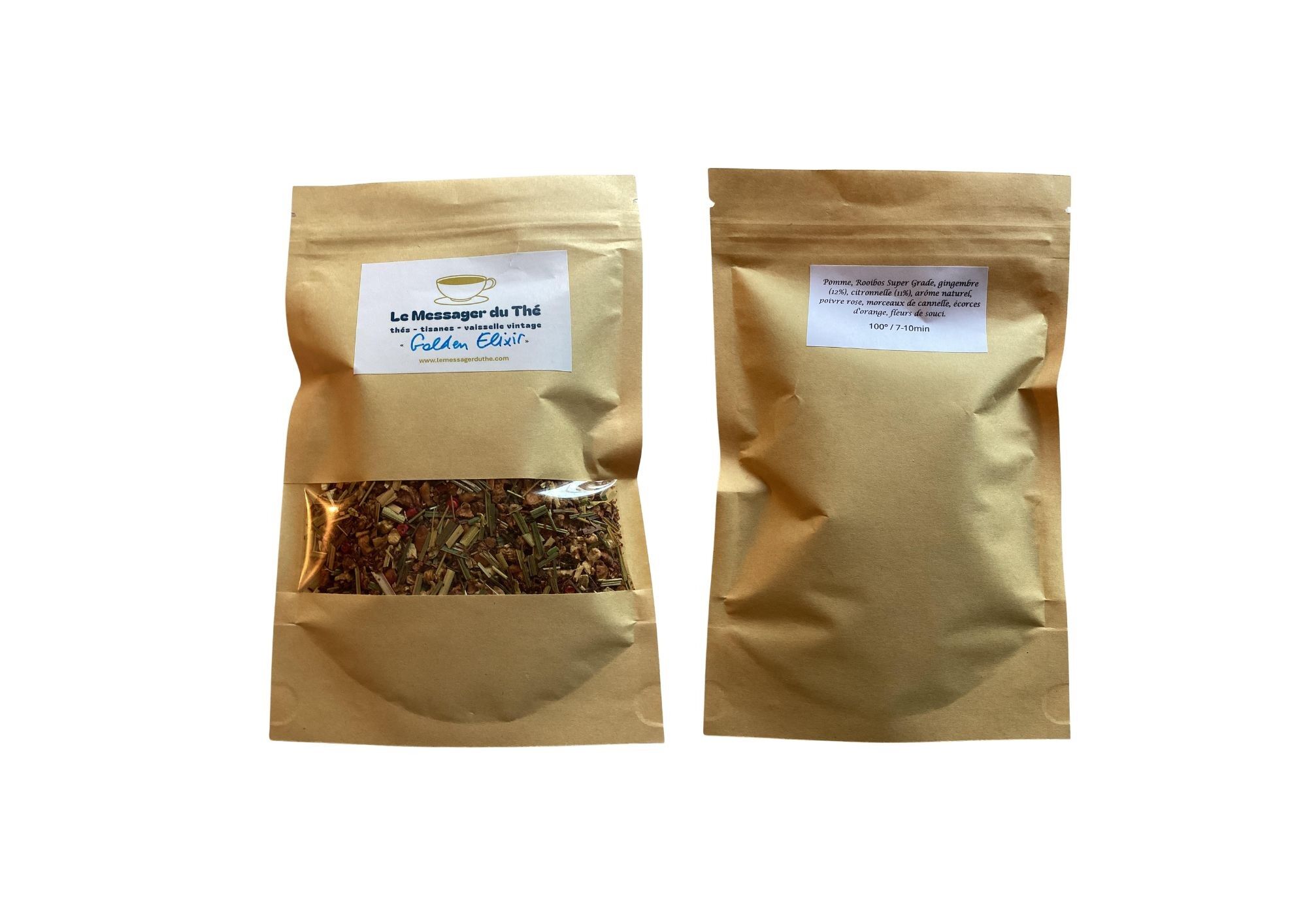 Tisane "Golden Elixir" antioxydant à base de gingembre, citron et rooibos