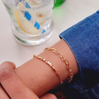 Bracelet GOLDEN Cube en acier inoxydable doré