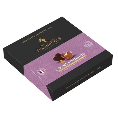ASSORTIMENTO DI CUORI FLORENTI PUNTA CARAMELLO DI SALE NERO E LATTE