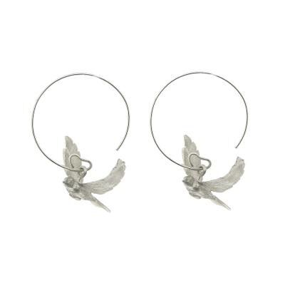 Boucles d'oreilles et coffret de présentation en argent sterling Flew the Coop