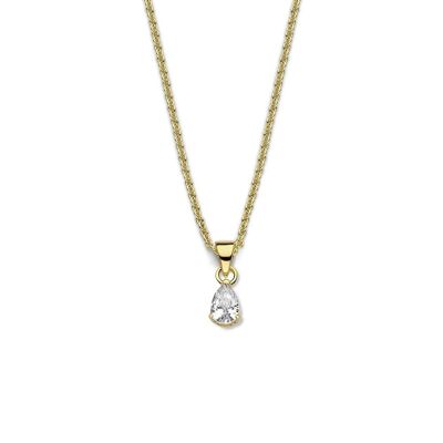 Orecchini in argento 5mm pera bianca con zirconi placcati oro