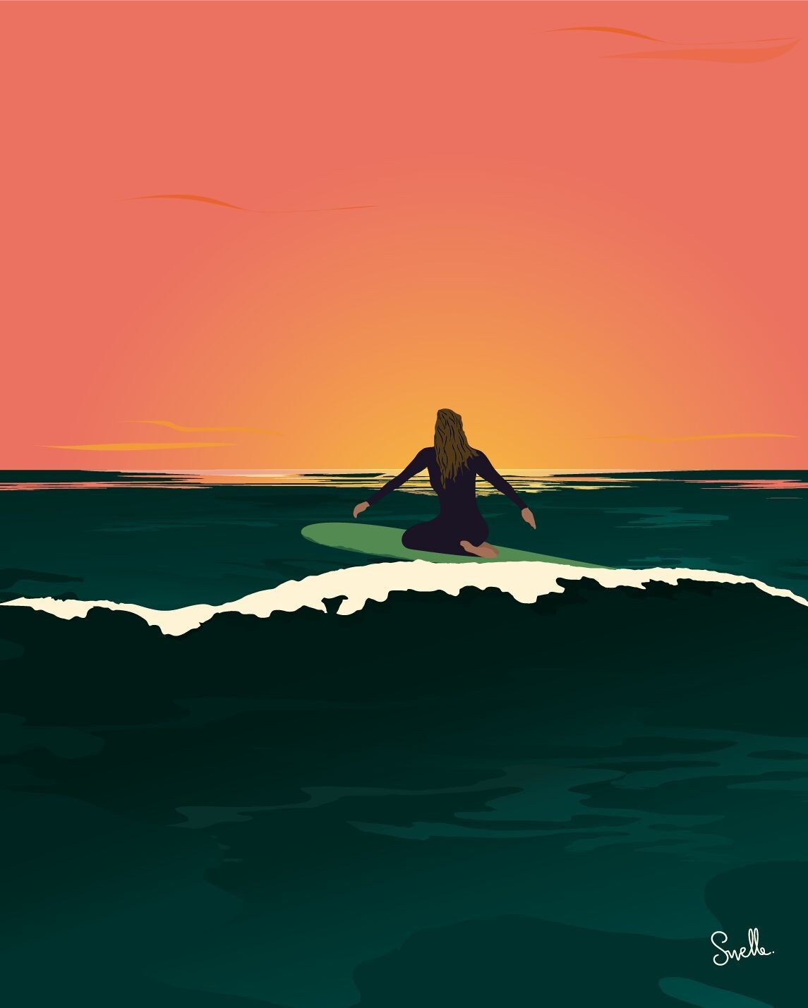 Cartel de descanso al atardecer