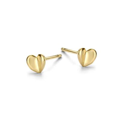 14K yellow gold earrings 4mm heart
