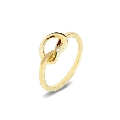 Anillo de plata nudo 3x21.7mm chapado en oro