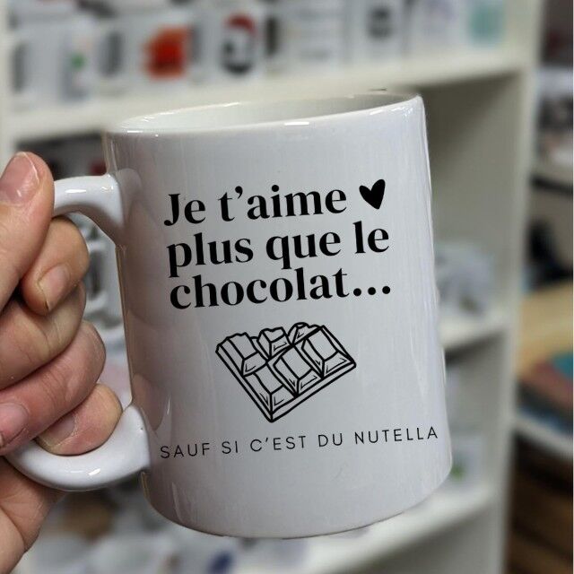 Mug "I love you more than chocolate"