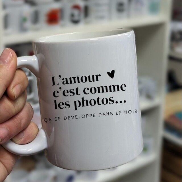 Taza "El amor es como las fotos"
