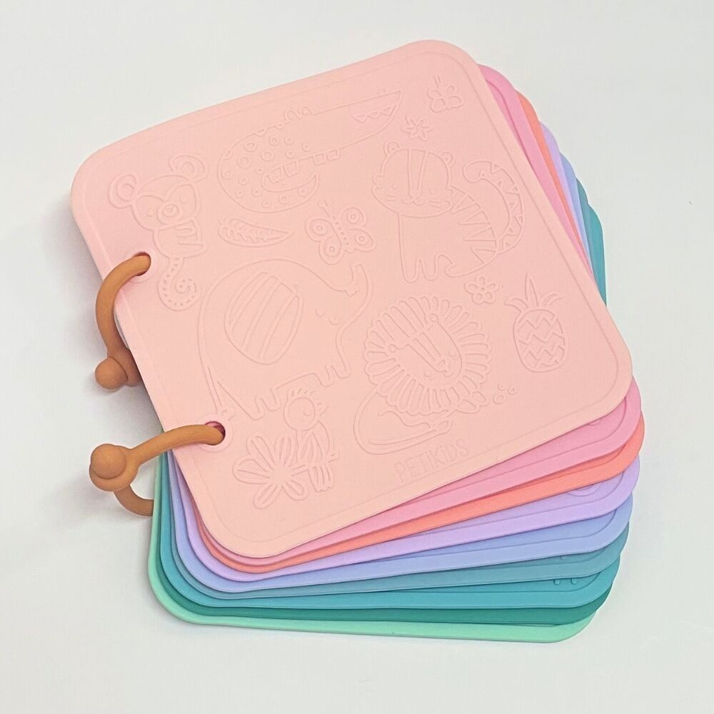 Jouet sensoriel pour le bain  en silicone - Livre de bain - Thème Savane - Jouets éducatif - Marque française - Cadeau noël enfant