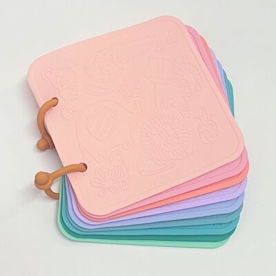 Silicone sensory bath toy - Bath book - Savannah theme - Educational toys - French brand - Christmas gift for children