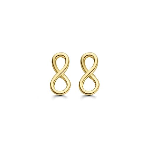 14K yellow gold earrings infinity