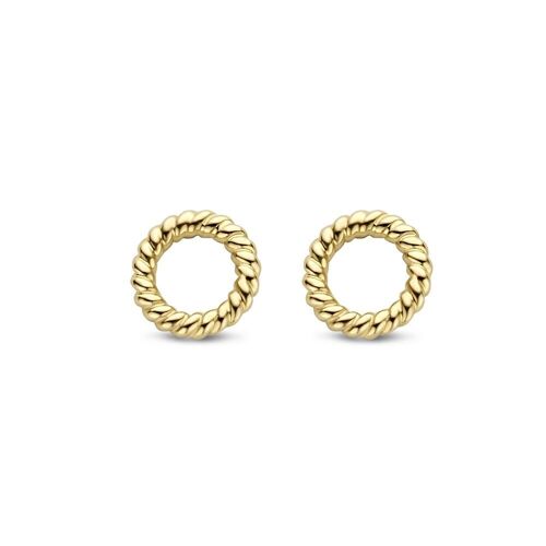 14K yellow gold earrings round