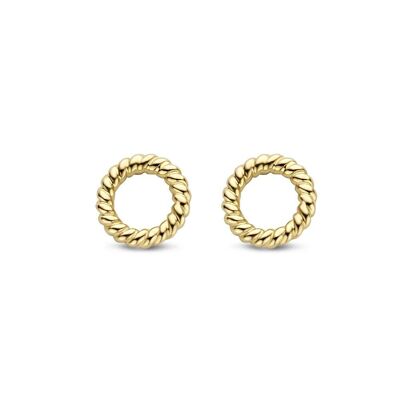 14K yellow gold earrings round