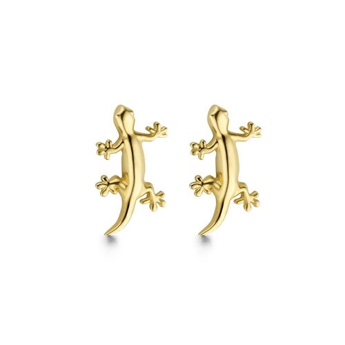 14K yellow gold earrings salamader