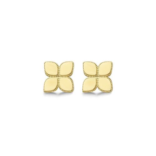 14K yellow gold earrings flower