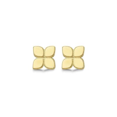 Boucles d'oreilles fleur en or jaune 14K