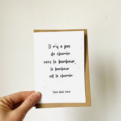 Tarjeta para plantar mensaje positivo