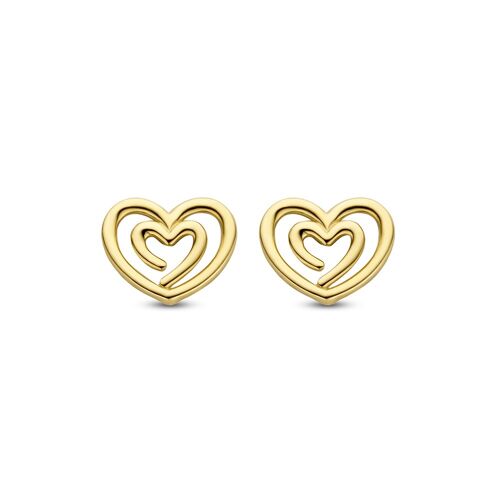 14K yellow gold earrings heart