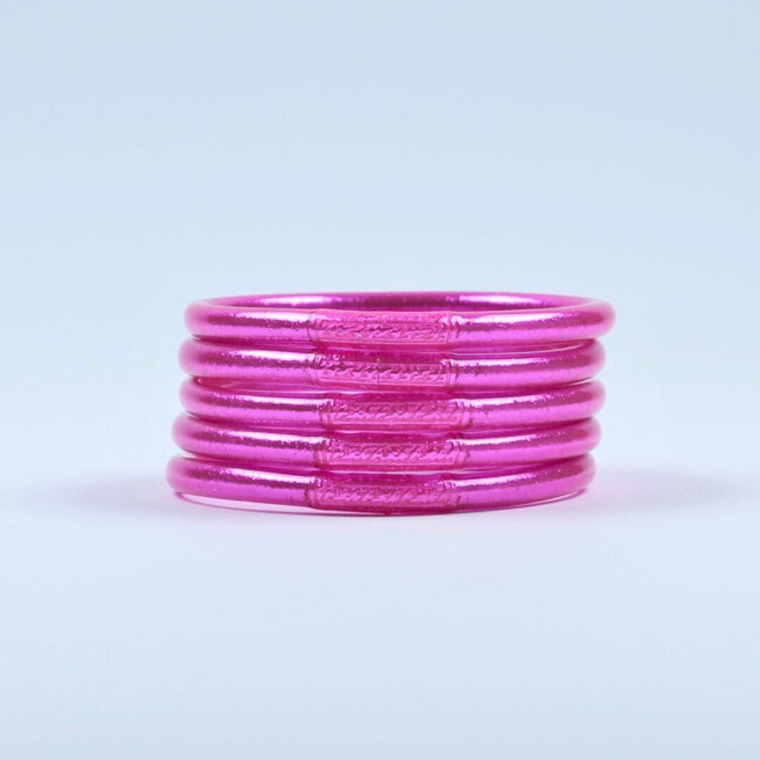 Bracciale buddista mantra fucsia