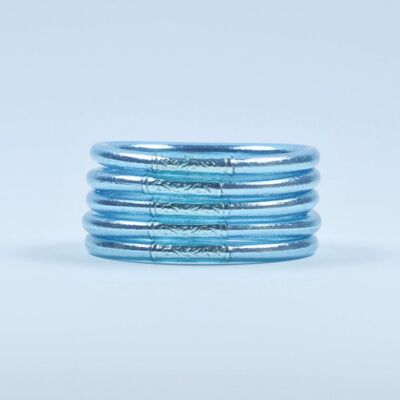 Glacier Blue Mantra Buddhist Bangle