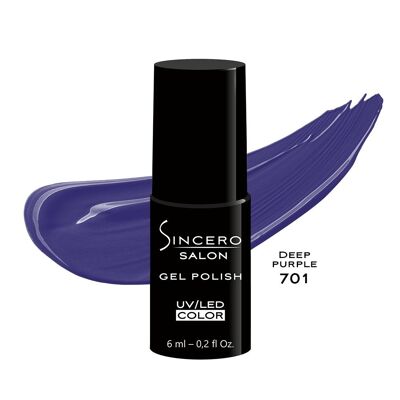Gel polish SINCERO SALON, 6 ml, Deep purple, 701