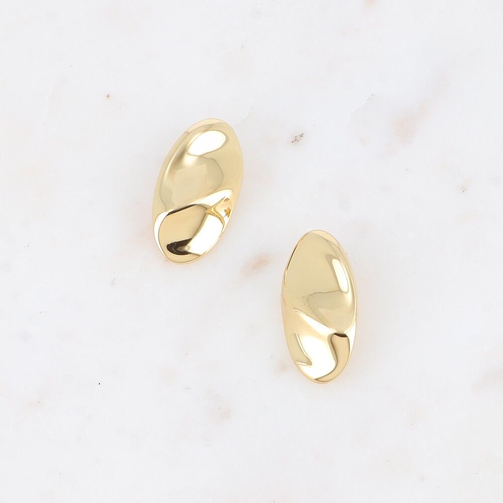 Orecchini proiettile - ovali ondulati 18x33 mm