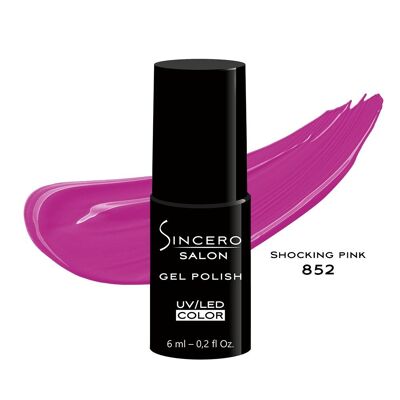 Vernis gel SINCERO SALON, 6 ml, Shocking pink, 852