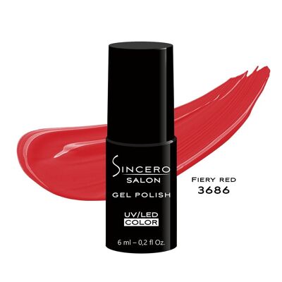 Esmalte en gel SINCERO SALON, 6ml, Fiery red, 3686