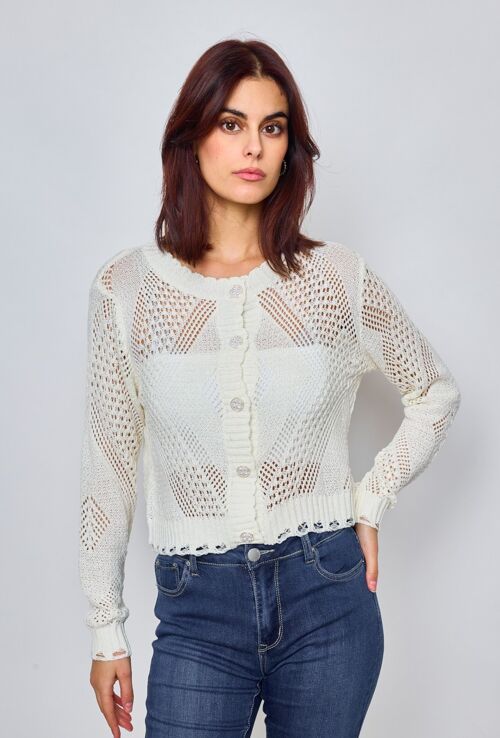 Gilet uni avec boutons en crochet