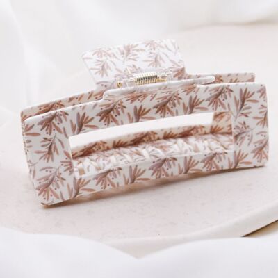 Pince à cheveux motif floral branches délicates - illustration griffe cheveux acétate de cellulose XL