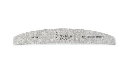 Nail file, halfmoon, speedy zebra SINCERO SALON, 180/180