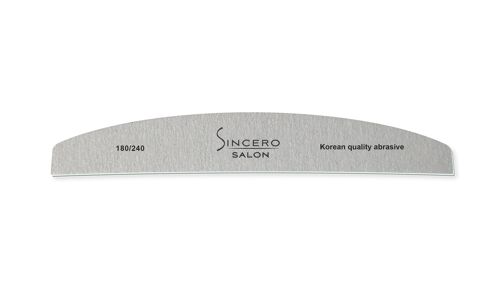 Nail file, halfmoon, speedy zebra SINCERO SALON, 180/240